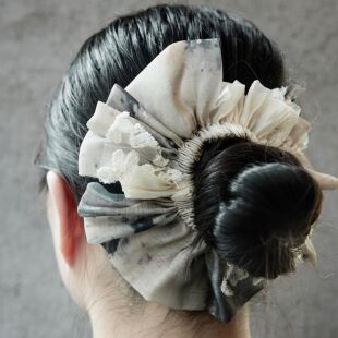 无黑为白x東黑三白/ 拼接发圈 百搭复古设计感弹力大肠发圈绳饰