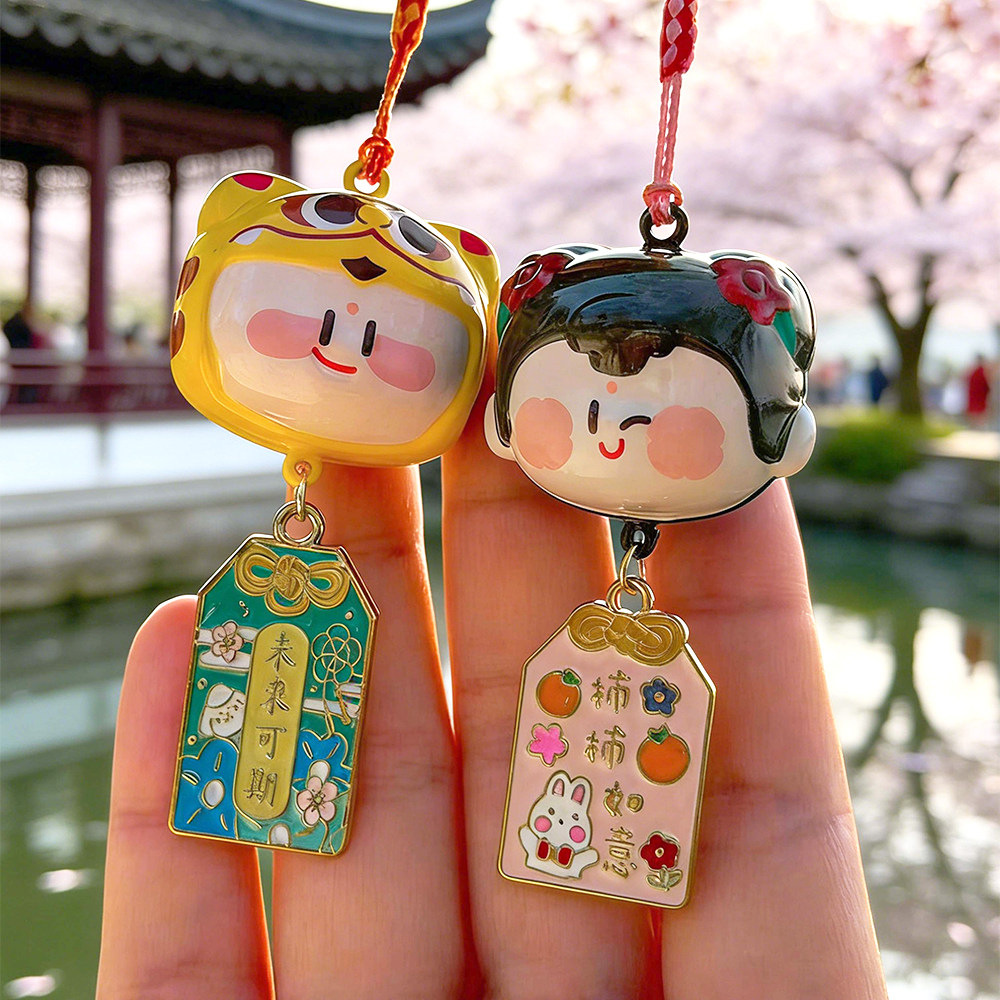 无锡惠山古镇泥人水音铃可爱铃铛公仔包挂件钥匙扣装饰挂坠高颜值