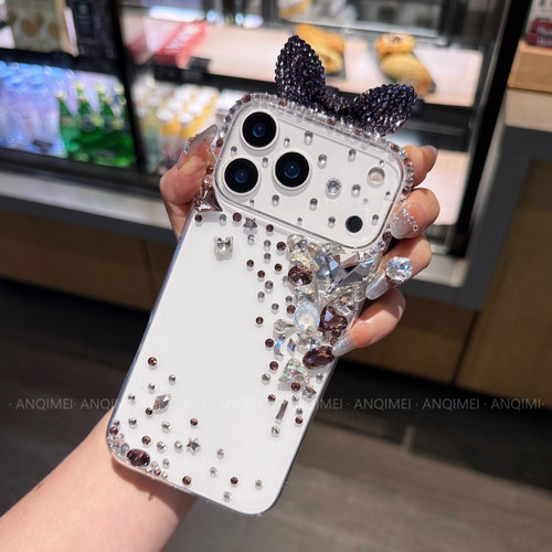 网红同款OPPOReno16Pro水钻手机壳女款reno15带钻石闪14全包防摔13镶钻Findx9蝴蝶结X8可爱X7个性12创意11潮+