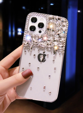 璀璨闪星iPhone16Pro镶钻手机壳奢华苹果15plus带钻石14适用13mini软硅胶套12全包防摔XSMax水晶7女xr新款8潮