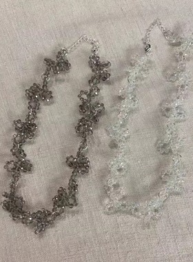 现货 闪闪家 韩国东大门代购ETER绳结串珠透明可爱装饰项链