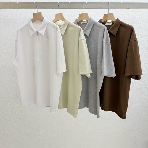 STATEMENT时髦百搭纯棉拉链POLO