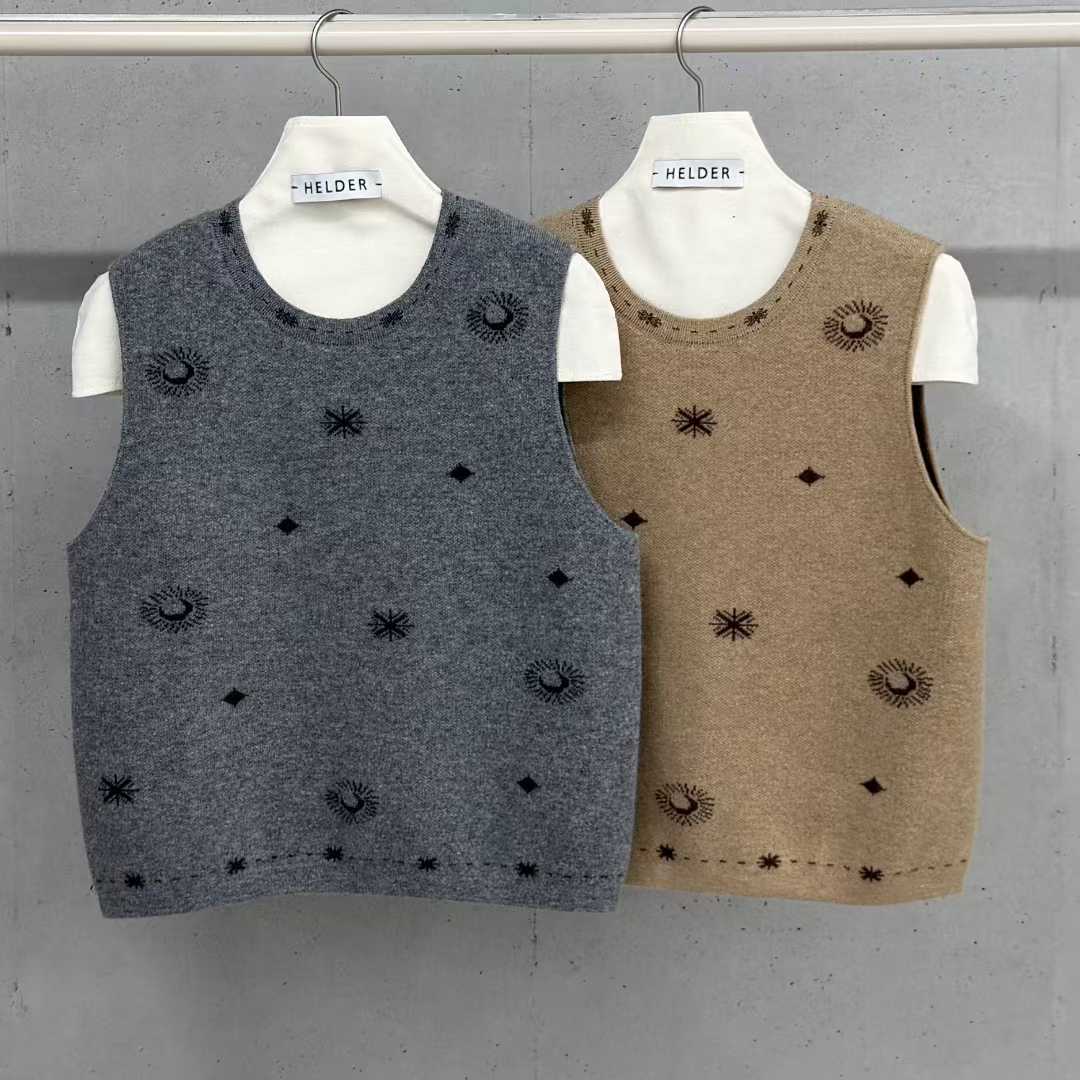 HELDER-P时髦复古图案针织马甲