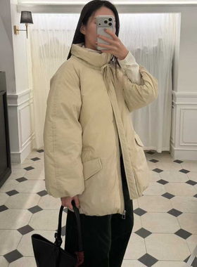 闪闪家 韩国东大门代购ETER立领毛绒系带可爱羽绒服