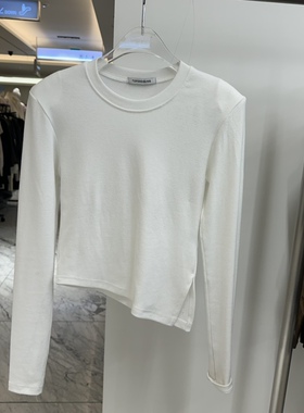 闪闪家 韩国东大门代购TOPDRESSING斜下摆修身显瘦性感打底t