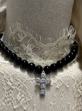 TARABYMOTION复古珍珠十字架