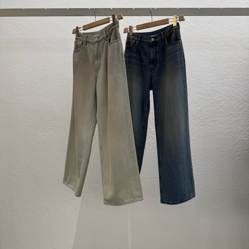 STATEMENT柔软舒适做旧直筒牛仔