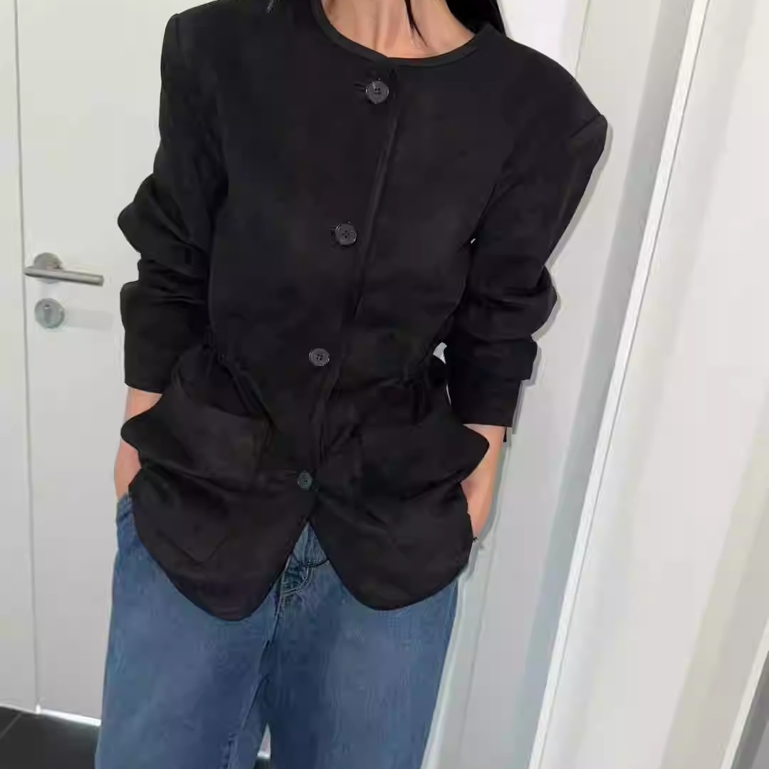 韩国代购BLOSSOM麂皮皮夹克