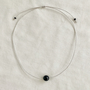 饰项链 EGG绳结黑珠玛瑙装 闪闪家 韩国东大门代购