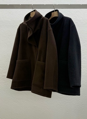 闪闪家 韩国东大门代购STATEMENT宝宝羊驼毛50%堆堆领大衣