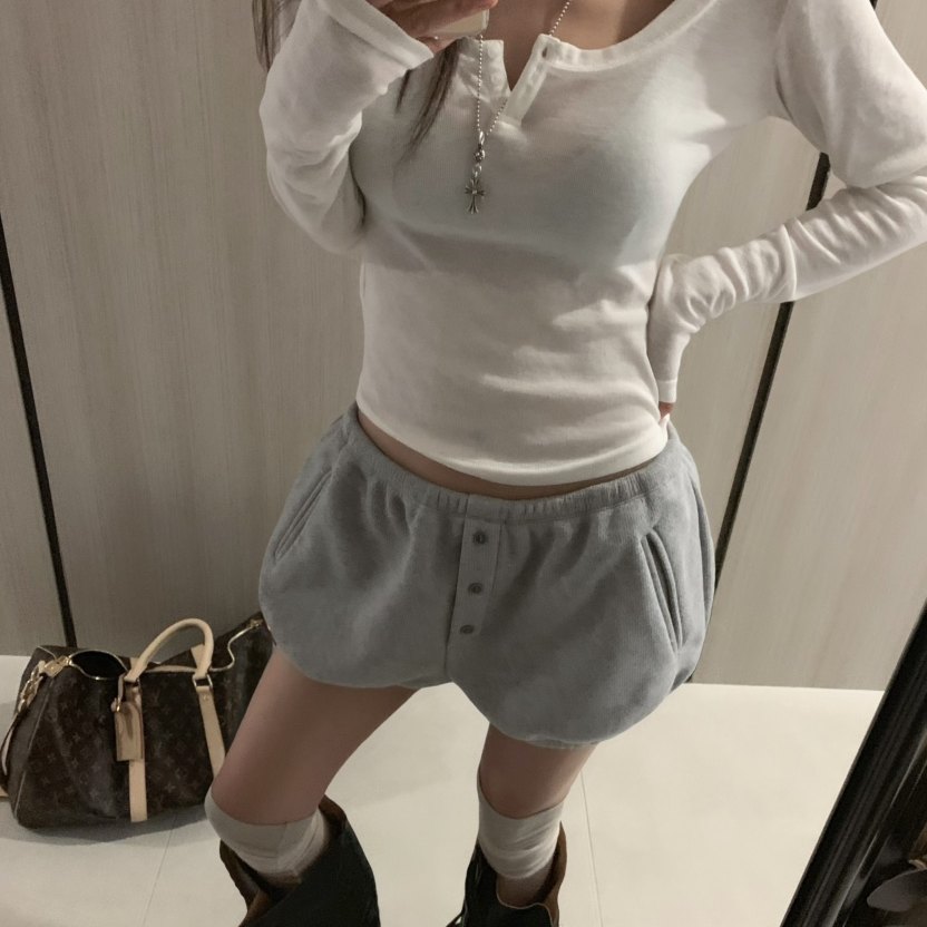 现货VIRKIN大领口弹力舒适性感t