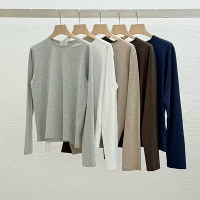 STATEMENT春款薄纯棉长袖净版t