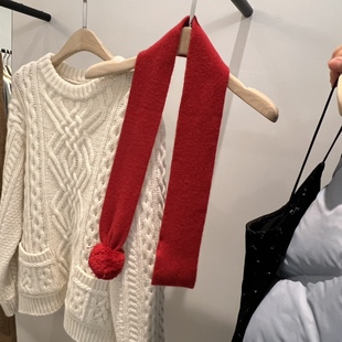 闪闪家 韩国东大门代购PLATE羊毛100%球球可爱围巾