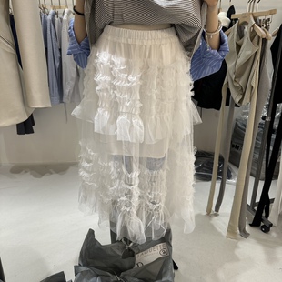 闪闪家 韩国东大门代购BAGUETTE-P层叠纱织透明蛋糕半裙