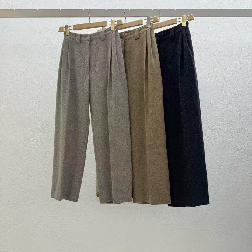 STATEMENT羊毛呢捏褶舒适休闲