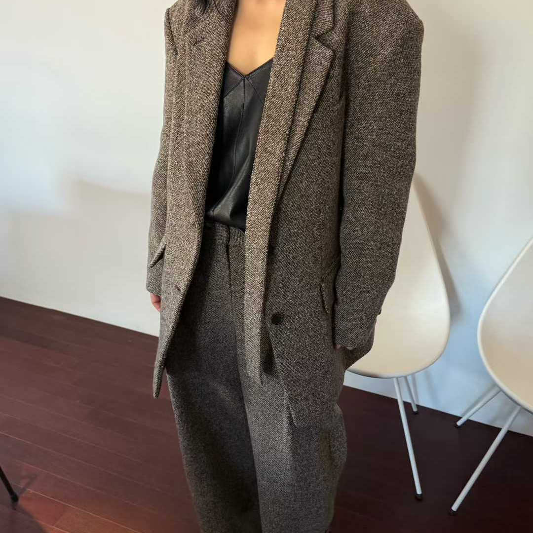 BLOSSOM羊毛60%混色线织西装套装