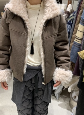 闪闪家 韩国东大门代购TEMPTING双面可穿毛绒翻领棉服