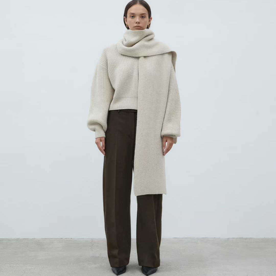 BLOSSOM羊绒混纺毛衣围巾套装