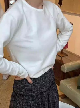 现货 闪闪家 韩国东大门代购SELF SERVICE加厚绒布净版打底衫t