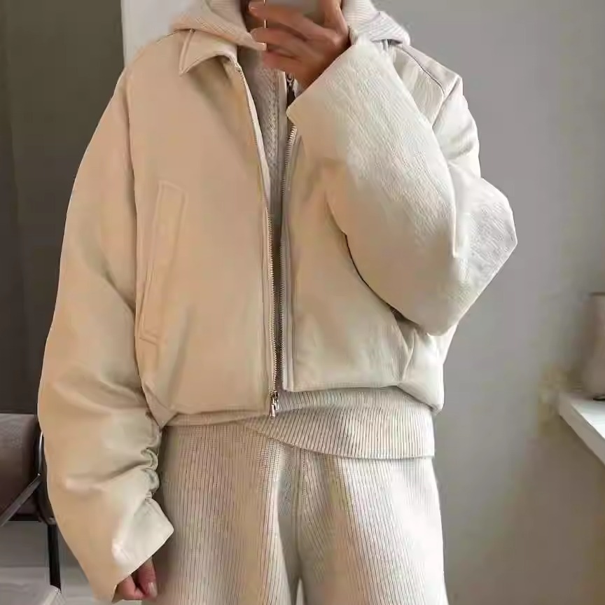 1968夹棉人造革PU柔软夹克