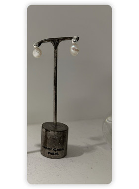 闪闪家 韩国东大门代购ETER纯银925不规则珍珠吊坠耳环