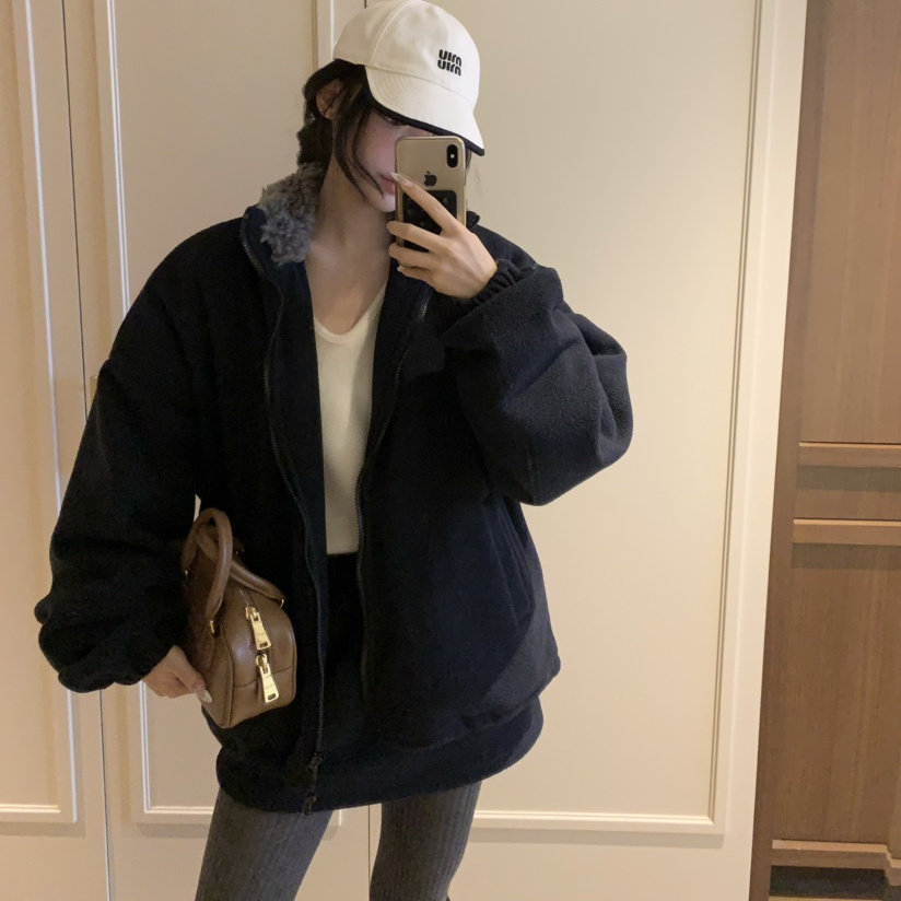 VIRKIN时髦毛绒卫衣短裙套装