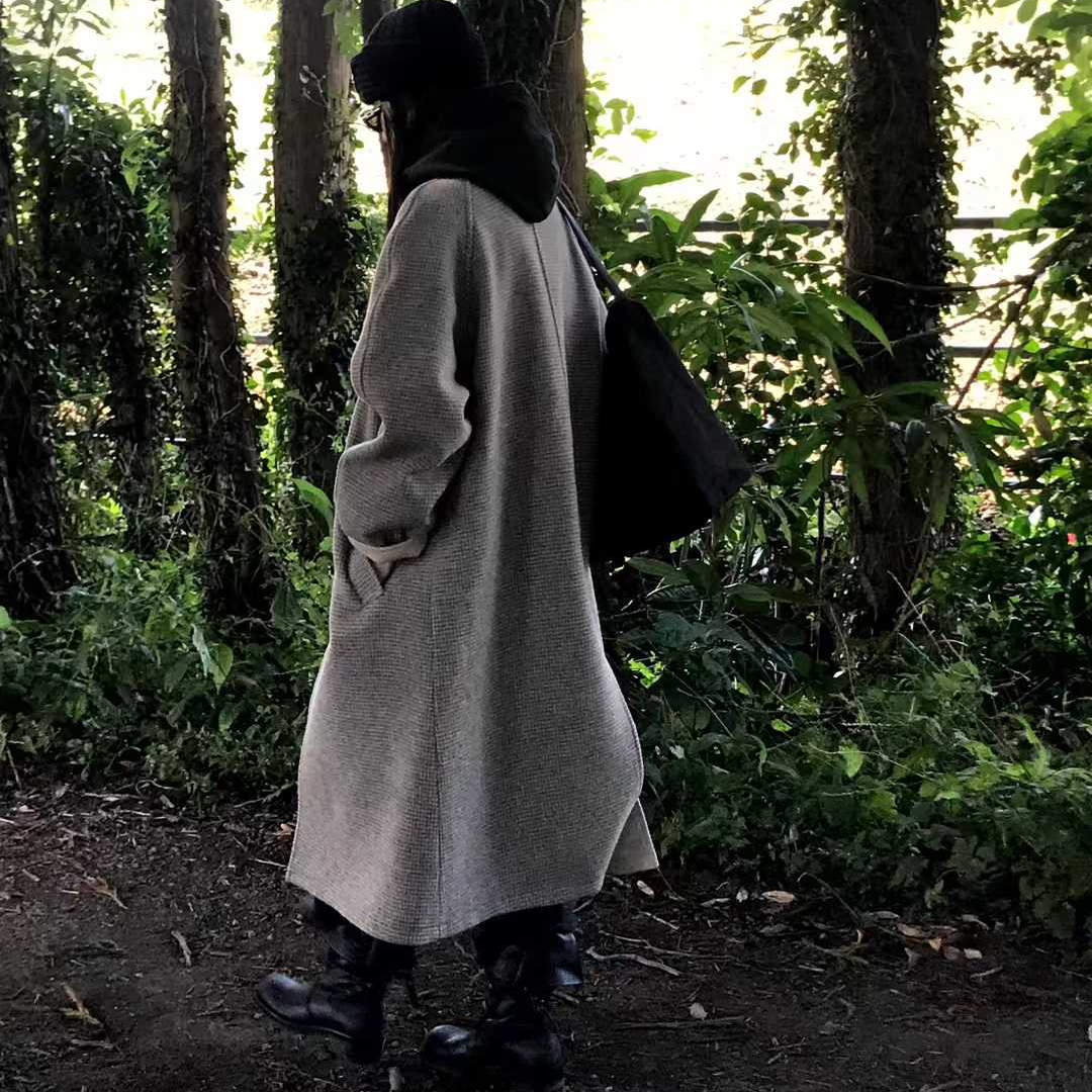 WEARE/WELOVER双面可穿毛呢格纹