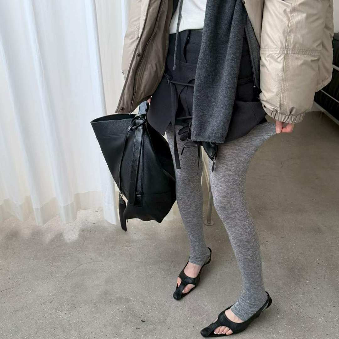 LAKE-A羊毛天丝弹力踩脚打底裤