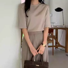 闪闪家 韩国东大门代购ANDYOUBROWN柔软舒适半袖显瘦针织t