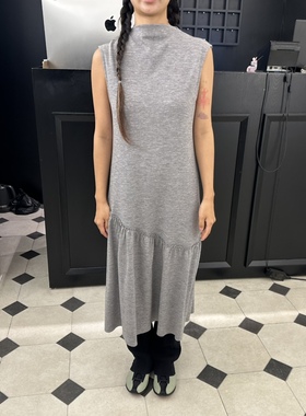 闪闪家 韩国东大门代购ETER时髦复古拼接无袖连衣裙