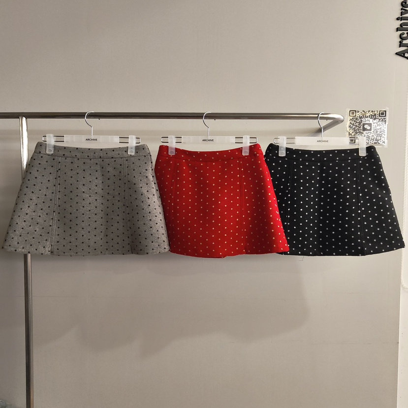 ARCHIVE-P波波点复古A字型短裙