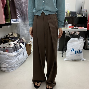 OUT斜拼接腰头时髦洋气休闲裤 SOLD 韩国东大门代购 闪闪家