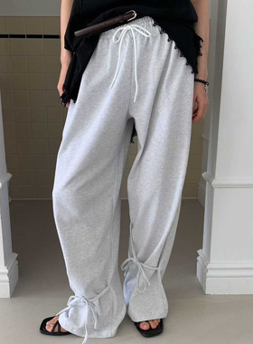 闪闪家 韩国东大门代购TARA BY MOTION系带下摆舒适休闲卫裤