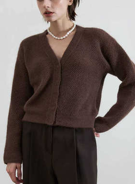 闪闪家 韩国东大门代购NEROLI 36时髦V领系扣开衫