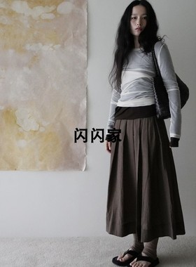 打折现货 闪闪家 韩国东大门代购UTRE时髦设计感背心百褶半裙