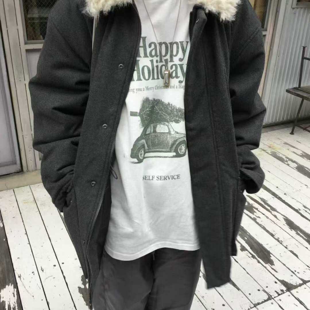 SELFSERVICE字母印花磨毛宽松t