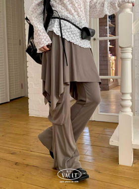 闪闪家 韩国东大门代购VAULT翻折不规则遮屁帘休闲裤