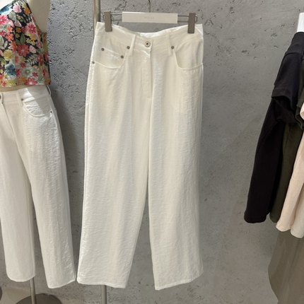 现货 闪闪家 韩国东大门代购6PENCE-P基础款休闲百搭直筒夏季长裤