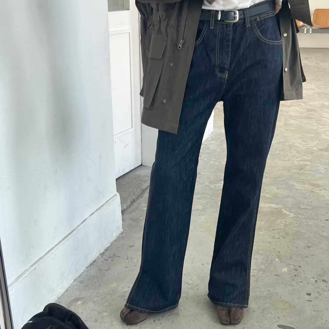 REPELLER显瘦气质深色牛仔裤