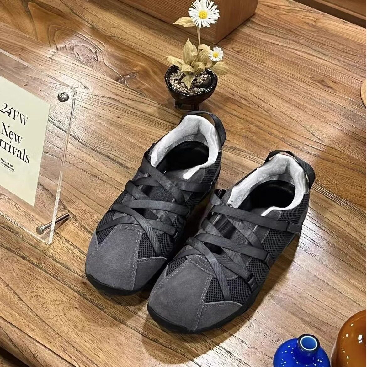 牛皮版~韩国小众厚底玛丽珍鞋女德训鞋芭蕾风交叉绑带休闲运动鞋