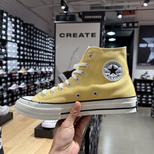 匡威Converse1970s经典高帮帆布鞋奶酪黄情侣休闲运动板鞋A10526C
