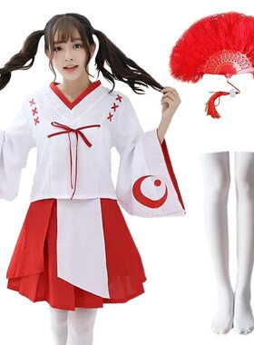 外贸出口日本女仆动漫 和服 桔梗连衣裙成人女装cosplay极乐净土