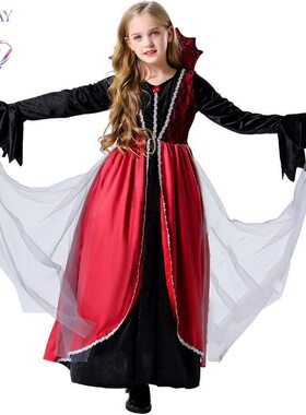 wish万圣节儿童吸血鬼女巫师角色扮演服恶魔法师话剧舞台表演服装