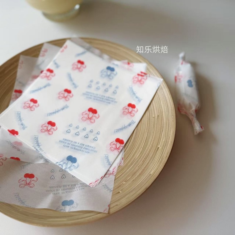 500张ins樱桃油纸汉堡烘焙面包隔油垫纸食品级蛋糕一次性包装纸,厨房/烹饪用具,点心包装盒/包装袋,淘宝优惠券,粉丝福利购,淘宝优惠卷