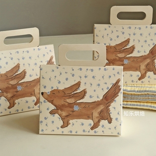 25个可爱小狗烘焙店面包店手提纸盒礼品盒ina生日节日礼盒包装