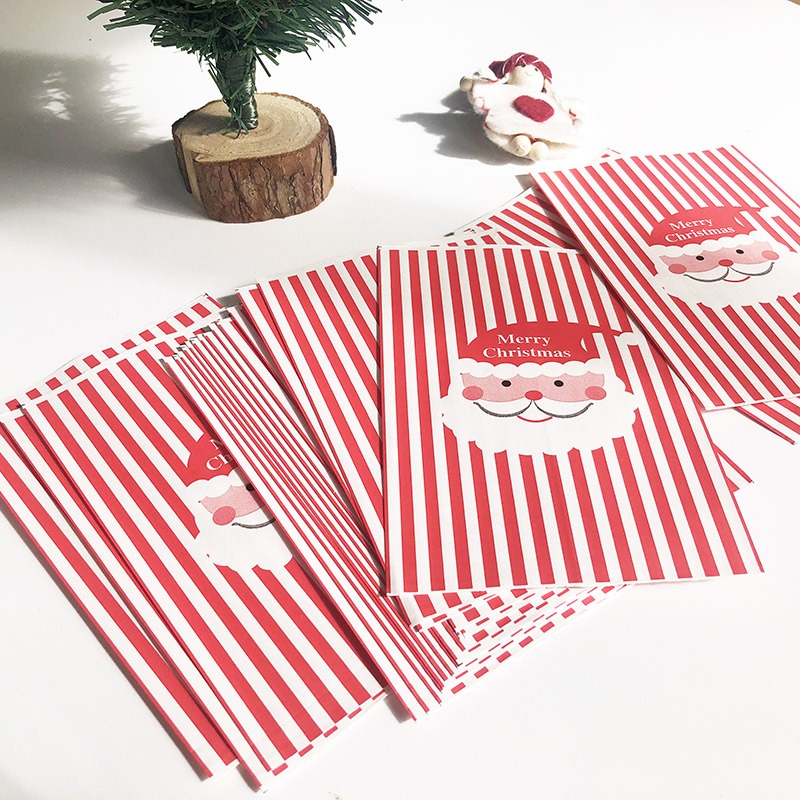 100个圣诞节红色圣诞老人纸袋子