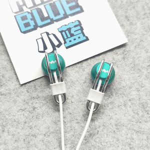 小蓝耳塞式有线耳机无麦纯净音质hifi入门平头塞半入耳人声无麦咪