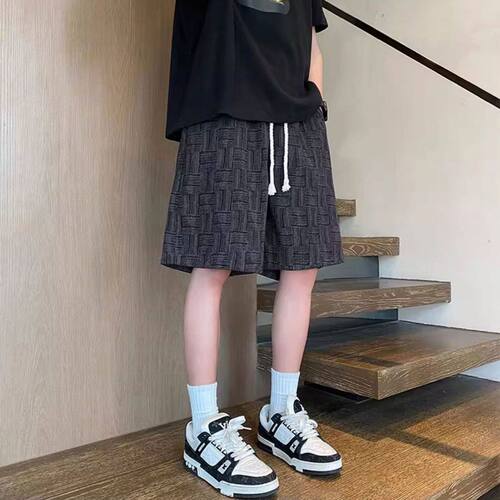 格纹短裤男夏季薄款美式