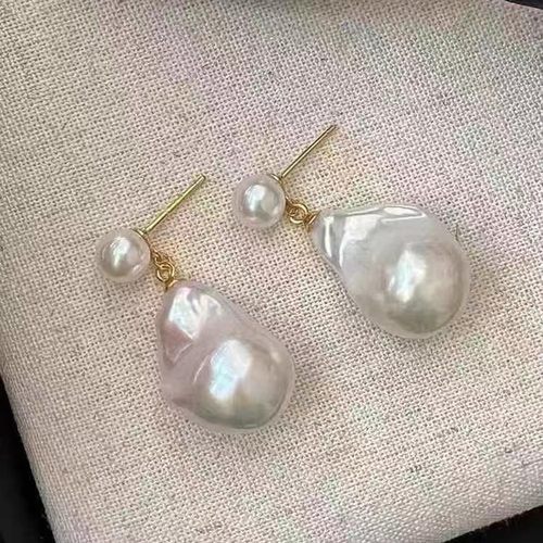 DIY珍珠耳钉配件 S925纯银饰品 时尚双珠耳钉女空托 配9-15mm圆珠