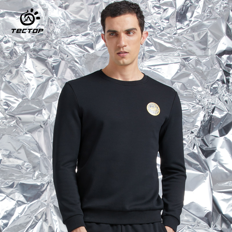 tectop探拓秋冬季男女情侣新款休闲衣圆领弹力透气时尚套头卫衣女